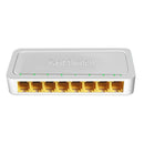 8-Ports 100M RJ45 Mini Switch Home Plug-and-Play Bypass Unmanaged Network Splitter for Bedroom Network Monitoring