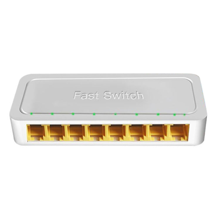 8-Ports 100M RJ45 Mini Switch Home Plug-and-Play Bypass Unmanaged Network Splitter for Bedroom Network Monitoring