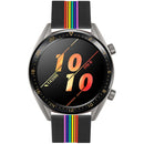 For Huawei Watch GT 2 Pro Rainbow Silicone Watch Band (Black)