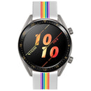 For Huawei Watch GT 2 Pro Rainbow Silicone Watch Band (White)