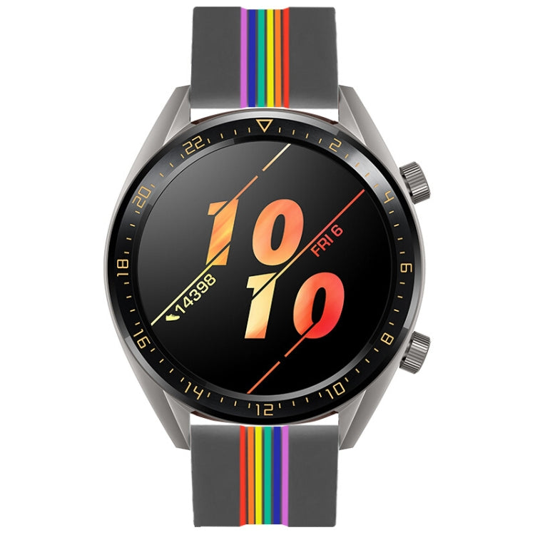 For Huawei Watch GT 2 Pro Rainbow Silicone Watch Band (Grey)
