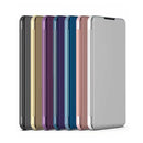 For Samsung Galaxy A33 5G Plated Mirror Flip Leather Case with Holder(Blue)