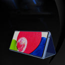For Samsung Galaxy A73 5G Plated Mirror Flip Leather Case with Holder(Gold)