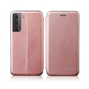 For Samsung Galaxy S22 5G Retro Texture Magnetic Leather Case(Rose Gold)