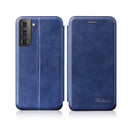 For Samsung Galaxy S22 5G Retro Texture Magnetic Leather Case(Blue)