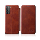 For Samsung Galaxy S22 5G Retro Texture Magnetic Leather Case(Brown)