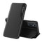 For Samsung Galaxy A73 5G Side Display Flip Leather Phone Case with Holder(Black)