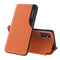 For Samsung Galaxy A53 5G Side Display Flip Leather Phone Case with Holder(Orange)