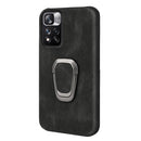 Ring Holder PU Phone Case For Xiaomi Redmi Note 11 Pro 5G(Black)