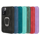 Ring Holder PU Phone Case For Xiaomi Redmi Note 11 Pro 5G(Black)