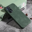 Ring Holder PU Phone Case For OPPO A16 / A16S / A54S(Dark Green)