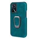 Ring Holder PU Phone Case For OPPO A16 / A16S / A54S(Cyan)