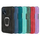Ring Holder PU Phone Case For OPPO A16 / A16S / A54S(Cyan)