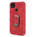 Ring Holder PU Phone Case For Xiaomi Redmi 9C / Redmi 9 India / Redmi 9C NFC / Poco C3(Red)