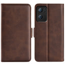 For OPPO Reno7 5G / Find X5 Lite Dual-side Magnetic Flip Leather Case(Brown)