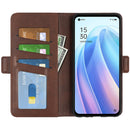 For OPPO Reno7 5G / Find X5 Lite Dual-side Magnetic Flip Leather Case(Brown)
