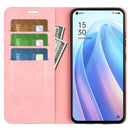 For OPPO Reno 7 5G Retro-skin Magnetic Suction Leather Phone Case(Pink)