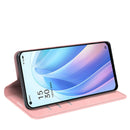 For OPPO Reno 7 5G Retro-skin Magnetic Suction Leather Phone Case(Pink)