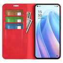 For OPPO Reno 7 5G Retro-skin Magnetic Suction Leather Phone Case(Red)