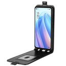 For OPPO Reno7 5G / Find X5 Lite R64 Texture Vertical Flip Leather Phone Case(Black)