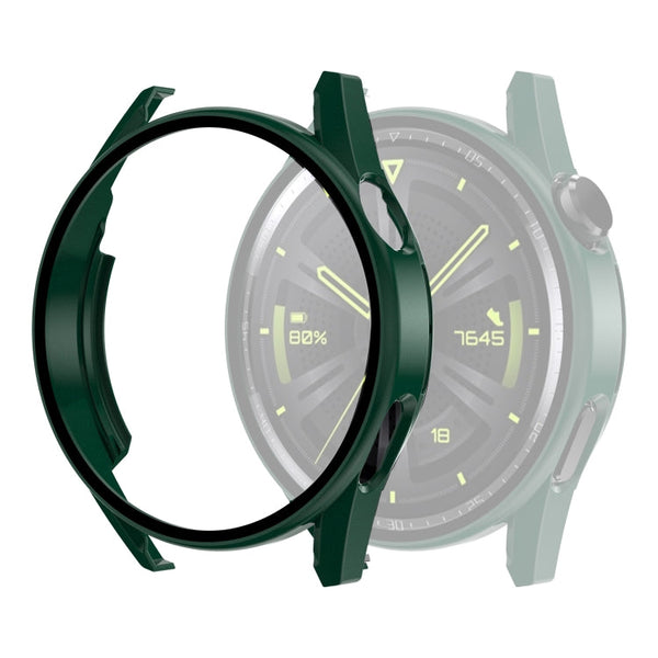 Tempered Glass Film Oil Spray Matte PC Case For Huawei GT3 46mm(Green)