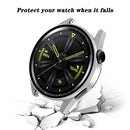Tempered Glass Film Oil Spray Matte PC Case For Huawei GT3 46mm(Silver)
