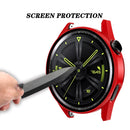 Tempered Glass Film Oil Spray Matte PC Case For Huawei GT3 46mm(Cherry Powder)