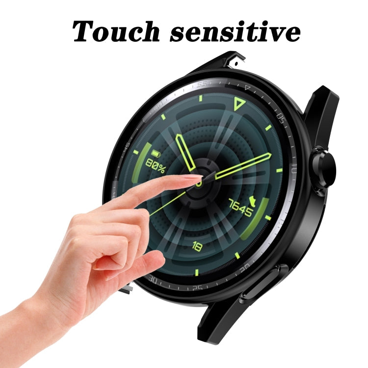 Tempered Glass Film Oil Spray Matte PC Case For Huawei GT3 46mm(Silver)