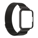For Xiaomi Redmi Watch 2 Stainless Steel Watch Band with Watch Frame(Black)