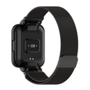 For Xiaomi Redmi Watch 2 Stainless Steel Watch Band with Watch Frame(Black)