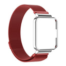 For Xiaomi Redmi Watch 2 Stainless Steel Watch Band with Watch Frame(Red)