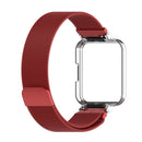 For Xiaomi Redmi Watch 2 Stainless Steel Watch Band with Watch Frame(Red)