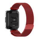 For Xiaomi Redmi Watch 2 Stainless Steel Watch Band with Watch Frame(Red)