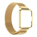 For Xiaomi Redmi Watch 2 Stainless Steel Watch Band with Watch Frame(Gold)