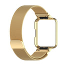 For Xiaomi Redmi Watch 2 Stainless Steel Watch Band with Watch Frame(Gold)