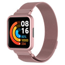 For Xiaomi Redmi Watch 2 Stainless Steel Watch Band with Watch Frame(Rose Pink)