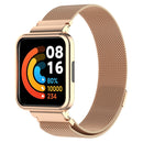 For Xiaomi Redmi Watch 2 Stainless Steel Watch Band with Watch Frame(Rose Gold)