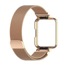 For Xiaomi Redmi Watch 2 Stainless Steel Watch Band with Watch Frame(Rose Gold)