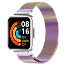 For Xiaomi Redmi Watch 2 Stainless Steel Watch Band with Watch Frame(Colorful + Silver)