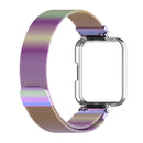 For Xiaomi Redmi Watch 2 Stainless Steel Watch Band with Watch Frame(Colorful + Silver)