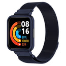 For Xiaomi Redmi Watch 2 Stainless Steel Watch Band with Watch Frame(Blue)