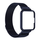 For Xiaomi Redmi Watch 2 Stainless Steel Watch Band with Watch Frame(Blue)