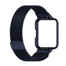 For Xiaomi Redmi Watch 2 Stainless Steel Watch Band with Watch Frame(Blue)