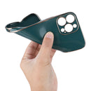 ENKAY Plated Gold Edge TPU Case for iPhone 13 Pro(Dark Green)