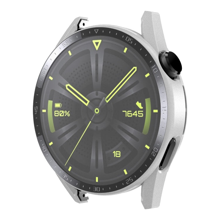 For Huawei Watch GT 3 46mm ENKAY Matte PC Frame + Tempered Glass Protector Case With Scale(Silver)