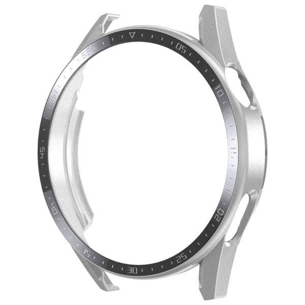 For Huawei Watch GT 3 46mm ENKAY Matte PC Frame + Tempered Glass Protector Case With Scale(Silver)