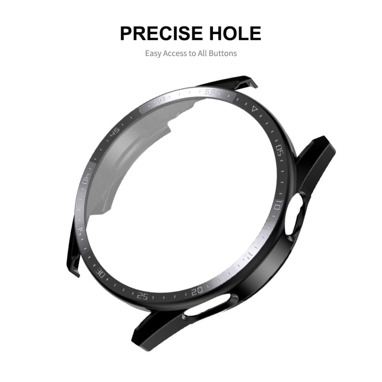 For Huawei Watch GT 3 46mm ENKAY Matte PC Frame + Tempered Glass Protector Case With Scale(Silver)