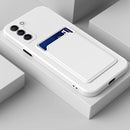 For Samsung Galaxy S22+ 5G Skin Feel Card Contrast Color Button TPU Phone Case(White)
