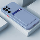 For Samsung Galaxy S22 Ultra 5G Skin Feel Card Contrast Color Button TPU Phone Case(Grey)