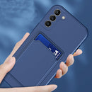 For Samsung Galaxy S21 FE 5G Skin Feel Card Contrast Color Button TPU Phone Case(Grey)